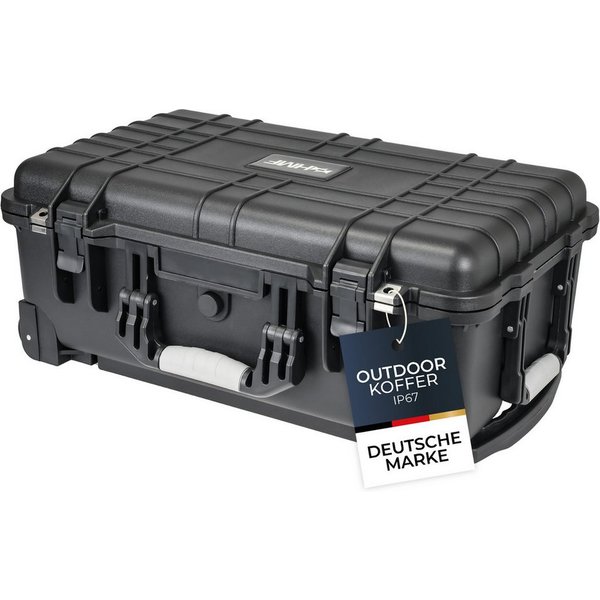 HMF Kameratasche Outdoor-Trolley, ODK400, Fotokoffer, Kamerakoffer, Rasterschaumstoff, 56 x 34,5 x 23 cm, Schwarz