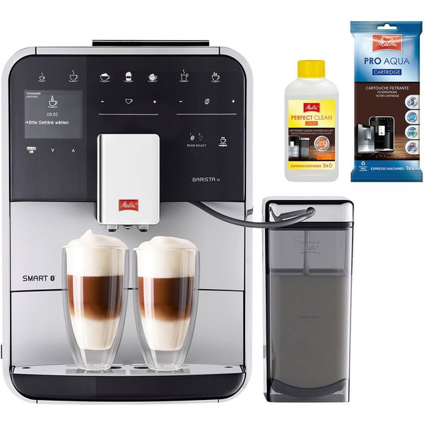 Melitta Kaffeevollautomat Barista TS Smart® F850-101, silber, 21 Kaffeerezepte & 8 Benutzerprofile, 2-Kammer Bohnenbehälter