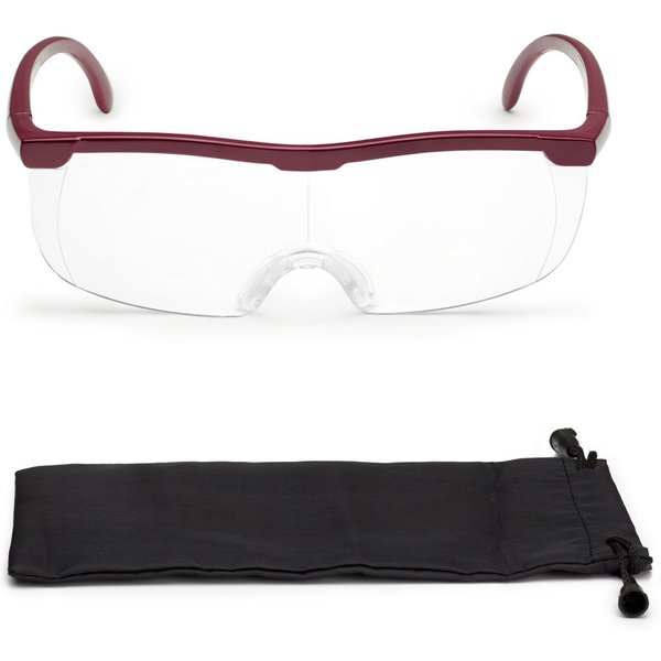 FALINGO Lupenbrille Vergrößerungsbrille Leselupe Lupe auf der Nase Vergrößerung auf 200%, Geeignet für Brillenträger, Beide Hände frei