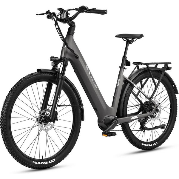 TTGO E-Bike Cityrad 28 Zoll, 70Nm Hinterradmotor, bis zu 120km, Federsattelstütze, 7 Gang SHIMANO, Kettenschaltung, Heckmotor, 720 Wh, Z3, Farbdisplay, Elektrof