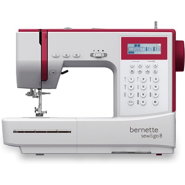 Bernette Computer-Nähmaschine sew&go 8 - 197 Stiche inkl. Alphabet, Einfädelautomatik, ruhiger Motor, 197 Programme, - einstellbare Stichlänge & Stichbreite, Ve