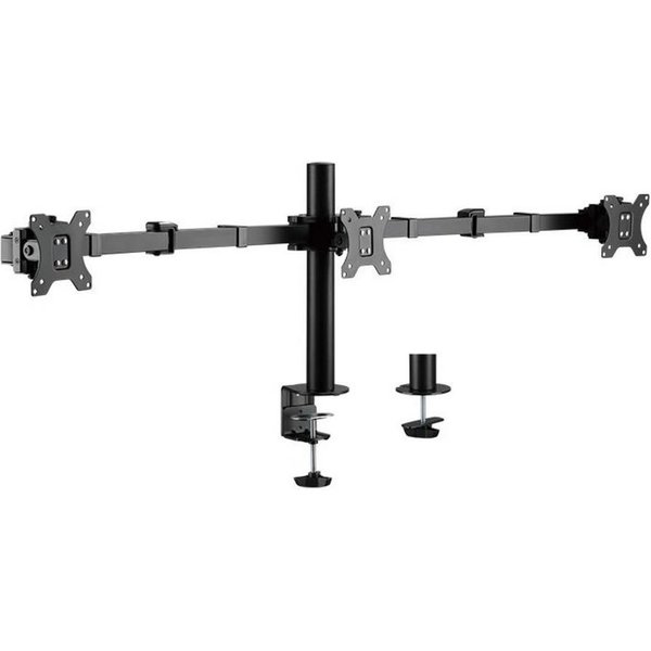 LogiLink Monitor-Halterung BP0107 Triple, (für 3 Monitore, 17" bis 27", Tischhalterung, verstellbare Armlänge, max. 7 kg, für TV-Monitor, Computermonitor / PC-M