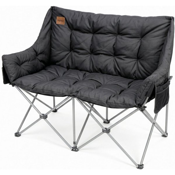 kehot Campingstuhl Faltbarer 2-Sitzer Campingstuhl mit 6 cm Polsterung, 127×94×60 cm (Doppelsitz Outdoor Sofa bis 240kg belastbar, Campingklappstuhl), Klappstuh