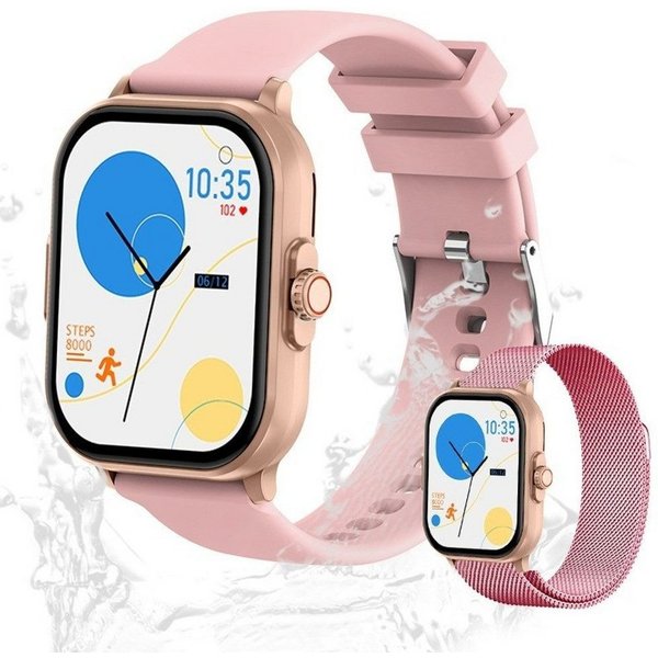 Zevelora Damen's und Herren's IP67 Wasserdicht Fitness-Tracker Smartwatch (2,01 Zoll, Android/iOS), mit Herzfrequenzsensor, SpO2, Schrittzähler 15 Sportmodi und