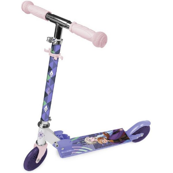 Disney Frozen Tretroller Disney Frozen Kinderroller Anna & Elsa lila klappbar höhenverstellbar, klappbar, einklappbare Griffe, ABEC-7 Kugellager, 120 mm PU-Roll