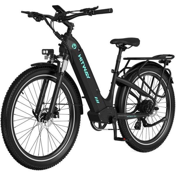 HITWAY E-Bike Pedelec 26 *3,0 zoll Elektrofahrrad mit Samsung 48V18Ah Akku bis zu 120km, 7 Gang shimano shimano Schaltwerk, Kettenschaltung, Heckmotor, 864 Wh, 