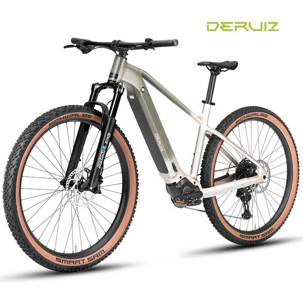 DERUIZ E-Bike Mountainbike 29 Zoll, 110 Nm Mittelmotor, max. 180km, 6 Stufen, Bluetooth + APP, 11 Gang SHIMANO CUES ASLU6000T1R Schaltwerk, Kettenschaltung, Mit