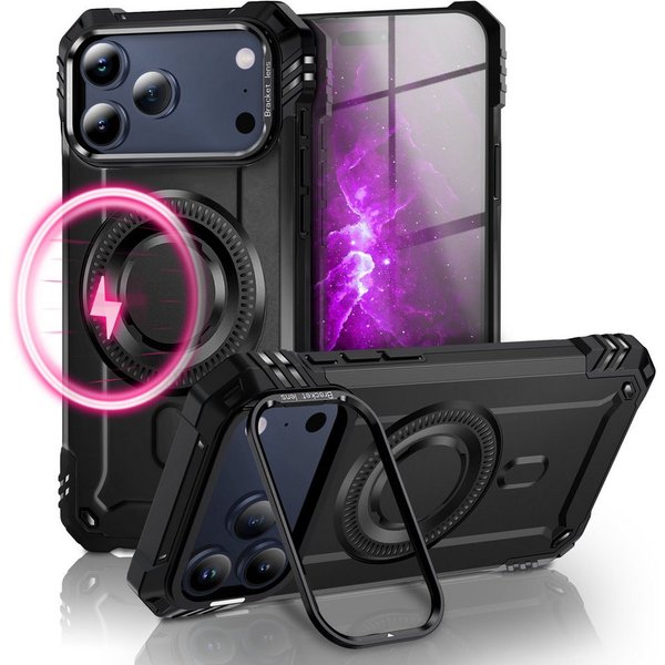 Nalia Smartphone-Hülle Apple iPhone 18 Pro Max Apple iPhone 17 Pro Max 17,5 cm (6,9 Zoll), MagSafe Hülle / Extrem Robust / Kickstand / Tactical Military Cover