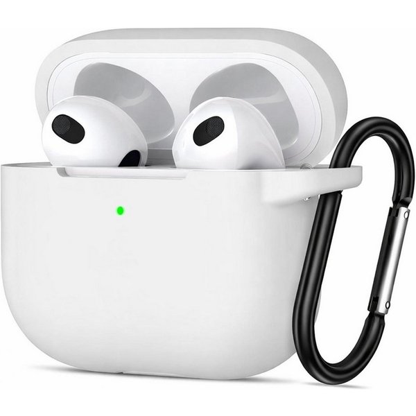 CoolGadget Kopfhörer-Schutzhülle Basic Silikon Hülle für AirPods 4 Schutzhülle mit Karabiner, Soft Touch Case, stoßfest, rutschfest, 360° Schutz, kabellos ladba