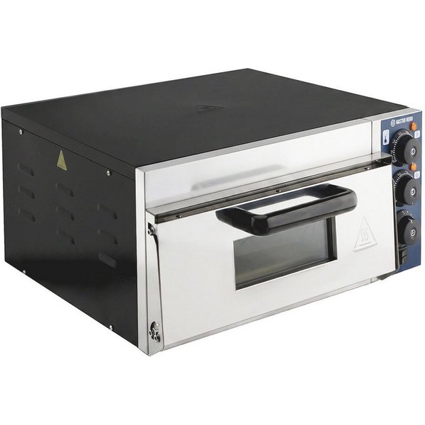 GastroHero Pizzaofen Pizzaofen Basic 35 2 kW 35 cm Edelstahl Pizzaofen, Sichtfenster mit Innenbeleuchtung, Timerfunktion