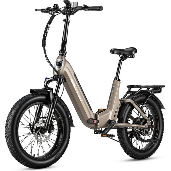 TTGO E-Bike Klapprad 20 Zoll, Fully, Vollfederung, 48V 720Wh, bis zu 150km, 150kg belastbar, 7 Gang SHIMANO, Kettenschaltung, Heckmotor, 720 Wh, (Faltrad, Softt