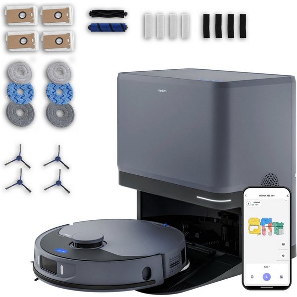 Medion® Saugroboter Saugroboter MEDION X55 SW+ Pro (MD12555), beutellos, X55 SW+ PRO