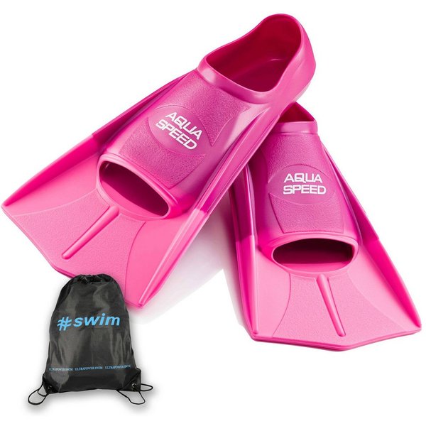 Aqua Speed Flosse Silikon Kurzflossen Training – Effizient und kontrolliert (Saubere Trainingsausführung mit kompakter Trainingsflosse 37/38 rosa), Silikonmodel