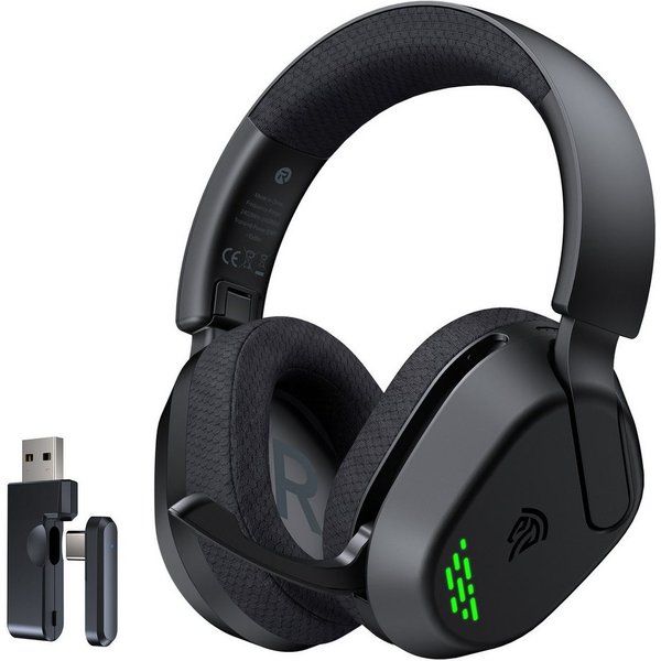 ANYSUN 2,4GHz Kabelloses Gaming Headset,Bluetooth Gaming-Kopfhörer Gaming-Headset (Faltbar Bluetooth Kopfhörer,Headset kabellos für PC,PS5,PS4,Switch)