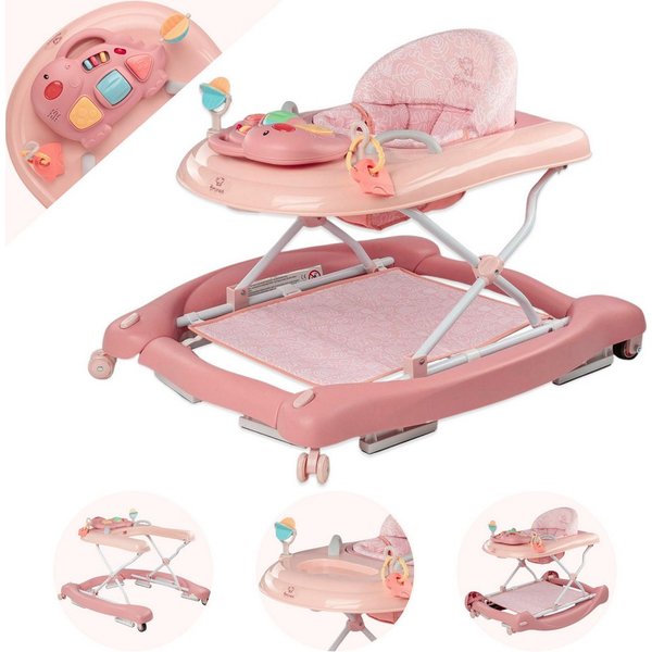 Bronea Lauflernhilfe Happy Life 5-in-1 Gehfrei Baby Babywalker Lauflernwagen Schaukel Wippe, Ausnehmbaren Sitz, Im nu zum Schaukel, Widerstand Reifen einstellba
