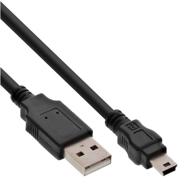 Inline InLine® USB 2.0 Mini-Kabel, USB A ST an Mini-B ST (5pol), schwarz, 1m USB-Kabel