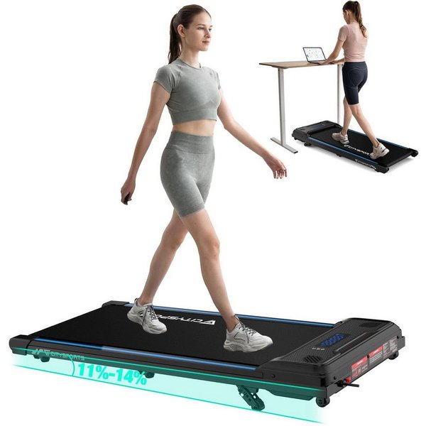 CITYSPORTS Laufband WP6 Walking Pad, 1–6 km/h, 440 W, 3-stufige Steigung bis 14 % (Mit toolkit,mit Schmiermittel), 120 kg, selbstzentrierender Laufgurt, LED-Dis