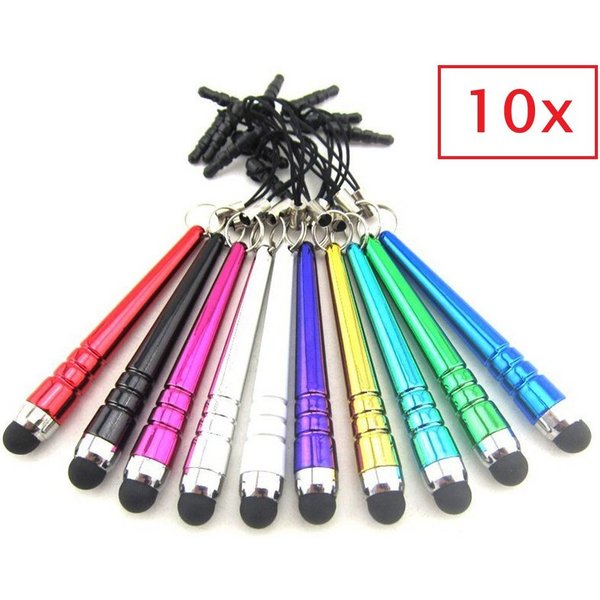 SpionProfi Eingabestift 10x Touchstift Touchpen Handy Tablet Smartphone Universal geeignet (10-St., 10er Set) Klein, handlich und ideal für präzises Tippen auf 