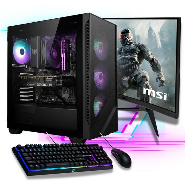 Meinpc Ryzen 7 RTX 5060 Set PC-Set (27 Zoll, AMD Ryzen 7 5700X, RTX 5060, 32 GB RAM, 500 GB SSD, RGB Tower, RGB, Gamer, Gaming)