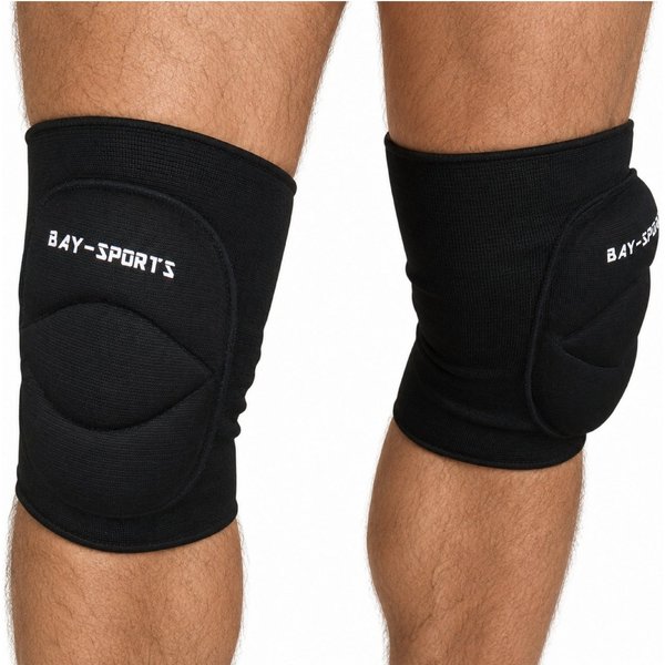 BAY-Sports Knieprotektor Knieschützer Knieschoner Knieschutz Kniepolster Bandage KNEE ATTACK (Paar), stabilisierend, stoßdämpfend, elastisch, atmungsaktiv, Schw