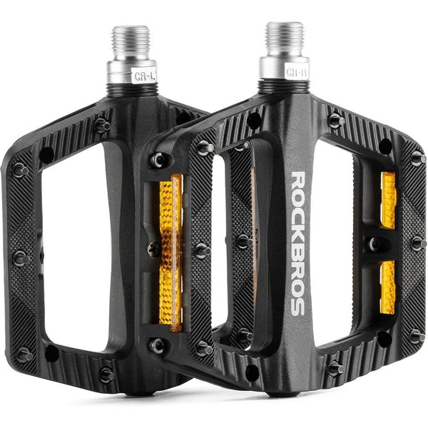 ROCKBROS Fahrradpedale Rutschfeste flache Pedale mit Stiften, 11,5cm Nylon für Fahrräder