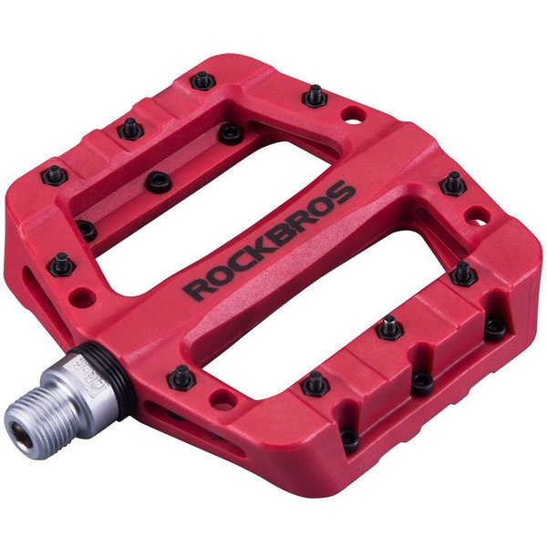 ROCKBROS Fahrradpedale MTB Flat Pedale (mit Edelstahl-Pins, Kugellager & Graphit-DU, 9/16 Zoll Pedale für Mountainbike, Trekking, Citybike)