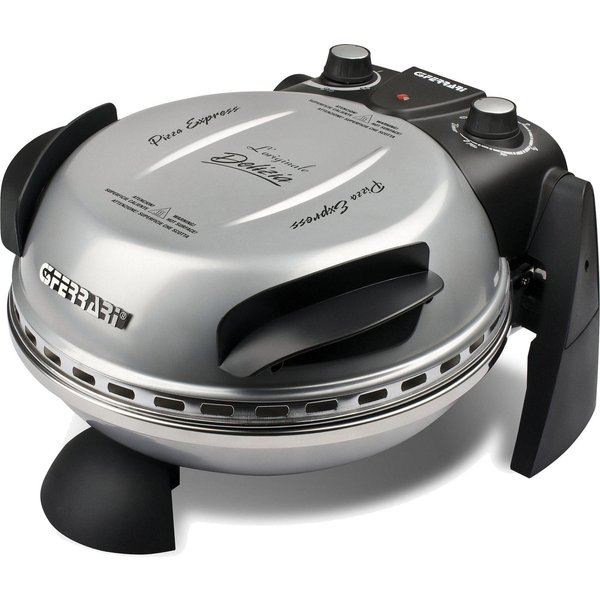 G3 Ferrari Pizzaofen Delizia G1000606 silber inkl. Pizzaschaufel + Rezeptheft, bis 400 °C mit Pizzastein – die Ikone unter den Pizzaöfen