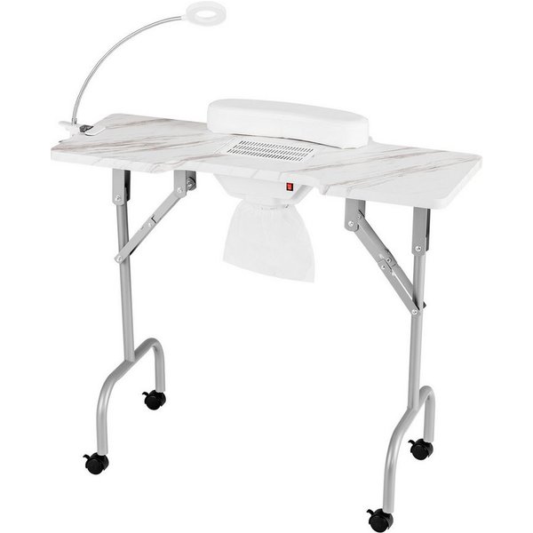 COSTWAY Maniküre-Pediküre-Set Maniküretisch klappbar mit LED, mit Tasche