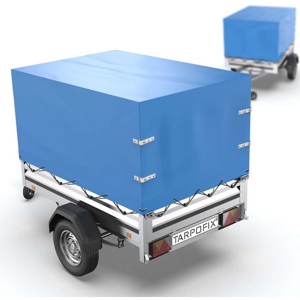 Tarpofix® Schutzplane Anhänger Hochplane wasserdicht PVC Abdeckplane 750kg, Anhänger Hochplane 209x114x65 cm