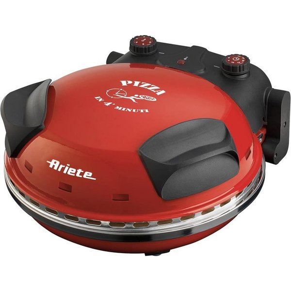 Ariete Pizzaofen Da Gennaro, Pizzamaker, 5 Garstufen, Feuerfester Stein, Rot, Schwarz