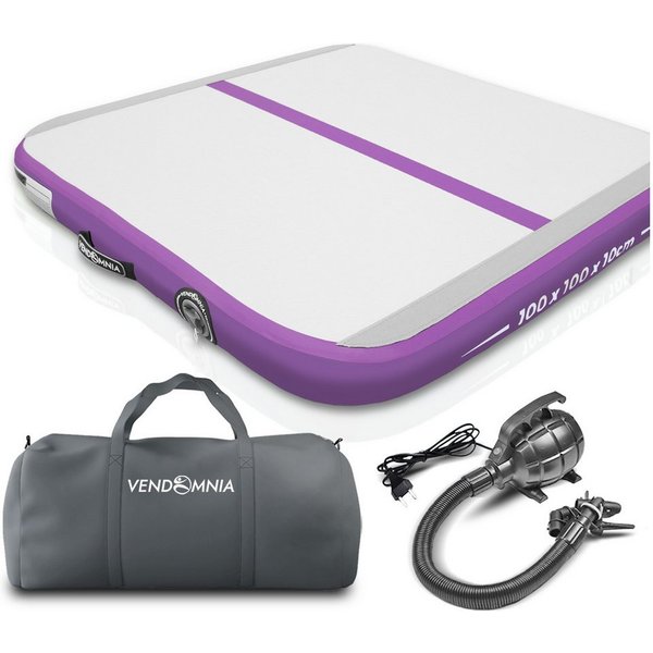 VENDOMNIA Turnmatte AIR Tracking TRACK Matte - aufblasbar, Tumbling Matte (10 cm - 20 cm hoch, mit elektrischer Pumpe, Farbwahl, Größe: 1 2 3 4 m Tumblingmatte,