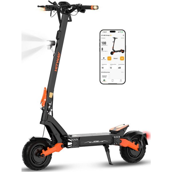 HITWAY E-Scooter H11 ABE, 2×1800W Doppelmotor, 10" mit Straßenzulassung Elektroroller, 20 km/h, (mit Schutzblech), NFC/Blinker/APP, Faltbar, 10 Jahre Garantie a