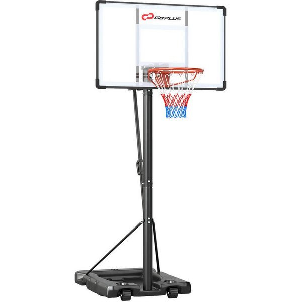 COSTWAY Basketballständer, Tragbarer, 170-305cm höhenverstellbarer Basketballkorb