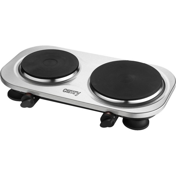Camry Doppelkochplatte CR 6511 Elektrische Doppel-Kochplatte Durchmesser 18,5 und 15,5 cm