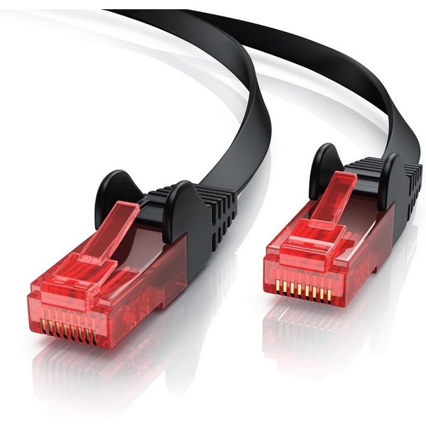 CSL CAT 6 Flachband Netzwerkkabel Gigabit 1000Mbit/s Patchkabel flach 20m LAN-Kabel, CAT.6, RJ-45 (Ethernet) (2000 cm), für Router, Modem, Switch, PC, ideal für