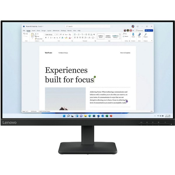 Lenovo L24-4e(A25238FL0) LED-Monitor (61 cm/24 ", 1920 x 1080 px, Full HD, 4, 6 ms Reaktionszeit, 100 Hz, IPS)