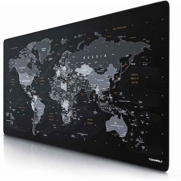 Titanwolf Gaming Mauspad XXXL Speed Mousepad 1200 x 600 x 3 mm, große Tischunterlage (1-St), rutschfest, abwaschbar, Geschwindigkeit & Präzision, Wolf Global