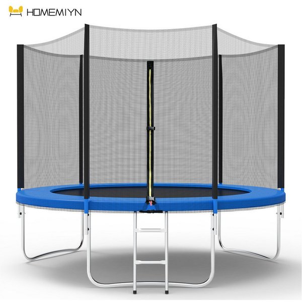 HomeMiYN Gartentrampolin Garten Trampolin mit Sicherheitsnetz – Outdoor Kinder Trampolin, Schutzrand schwarz,mit sicherheisnetz