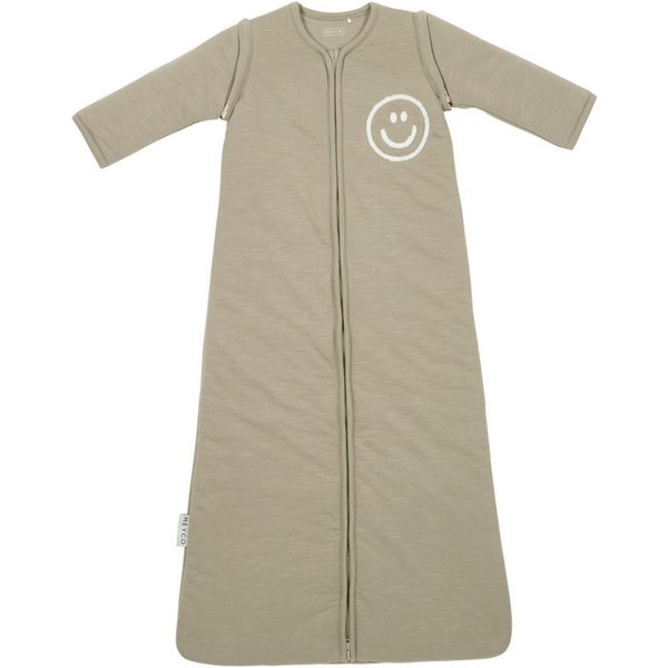 Meyco Baby Babyschlafsack Slub Smile Taupe/Offwhite (1 tlg), 70cm