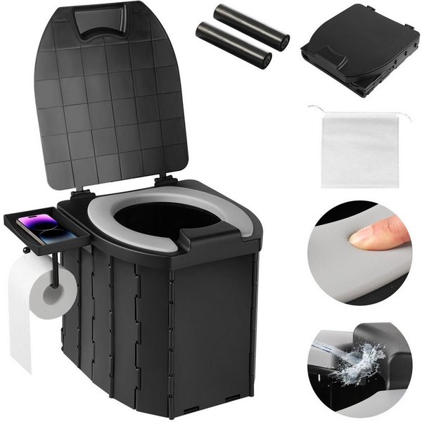 JOYOLEDER Campingtoilette Mobile Toilette, Trenntoilette, Tragbare Toilette für Draußen, (oder Drinnen, inkl. Abfallbeutel, faltbares Töpfchen für Autocamping)