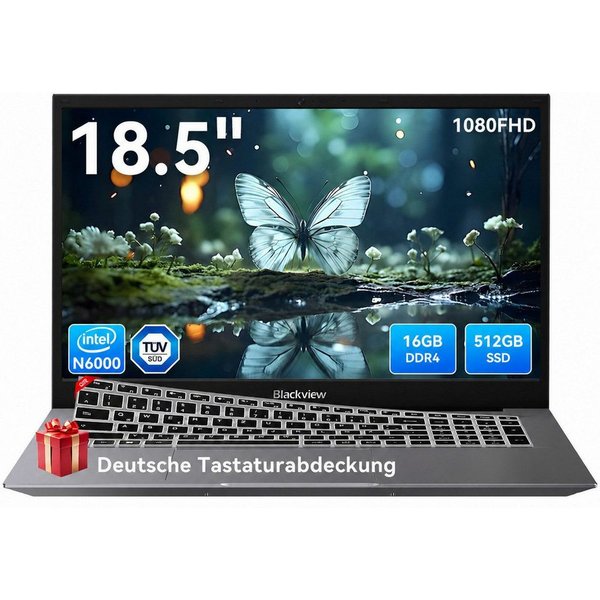 blackview 18.5" FHD IPS Acebook10 Intel 16GB+512GB Windows 11 Pro Notebook (Intel N6000 Intel Core N6000, 16 GB, 512 GB SSD, Windows 11 Pro, FHD+ IPS, Silikon-T
