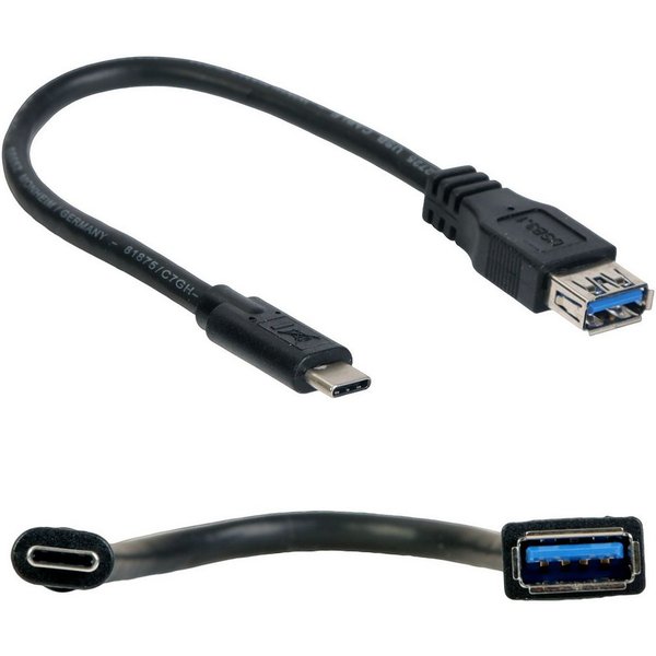 Hama USB-C zu USB-A 3.1 Gen 1 OTG Adapter USB-Kabel, USB-C, USB-A (25 cm), USB-C auf USB-A Buchse Konverter für PC Notebook Smartphone Tablet