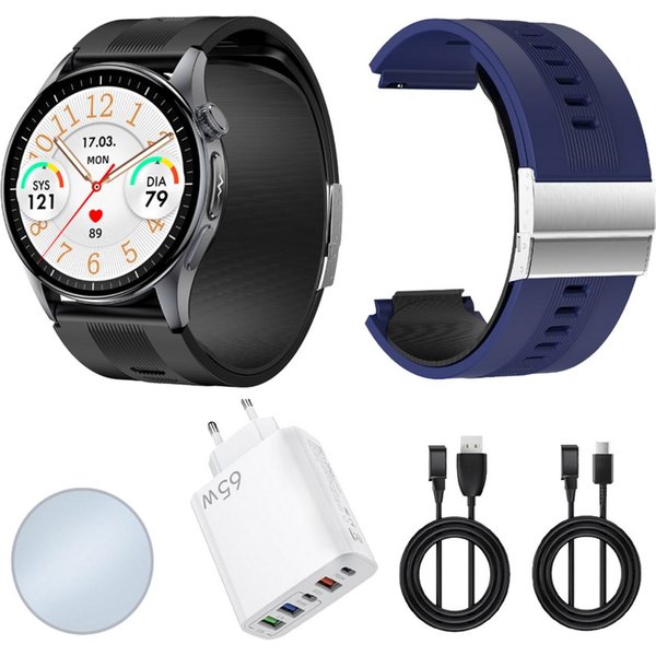 Knauermann PRO 4 Air Smartwatch mit integrierter SOS-Funktion Smartwatch, Sport- und Gesundheitsfunktionen, Pflegefunktion, SOS-Taste