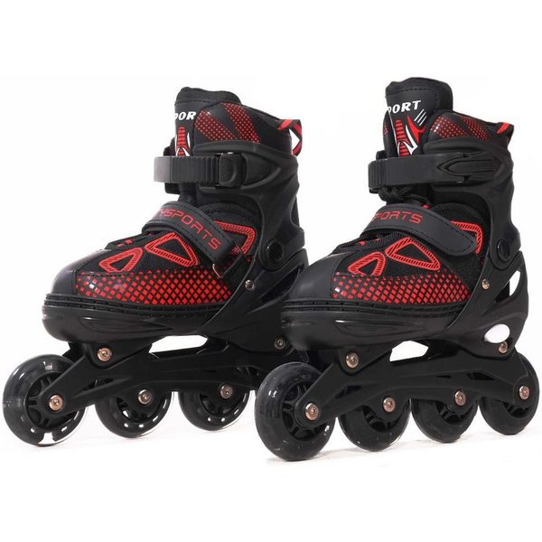 CITYSPORTS Rollschuhe Verstellbar Inliner Leucht Inlineskates für Mädchen/Jungen, mit Leuchtenden Rädern,Geschenke für Mädchen/Jungen