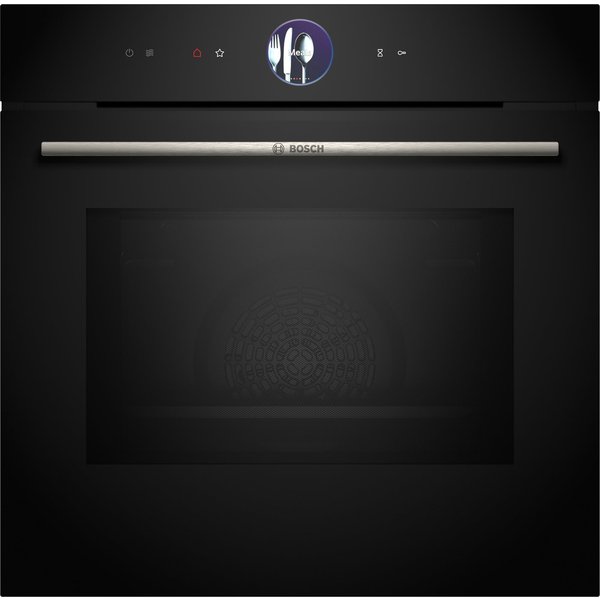 BOSCH Backofen mit Mikrowelle Serie 8 HMG776NB1, mit 1-fach-Teleskopauszug, Air Fry für knusprige Lebensmittel & automatische Selbstreinigung