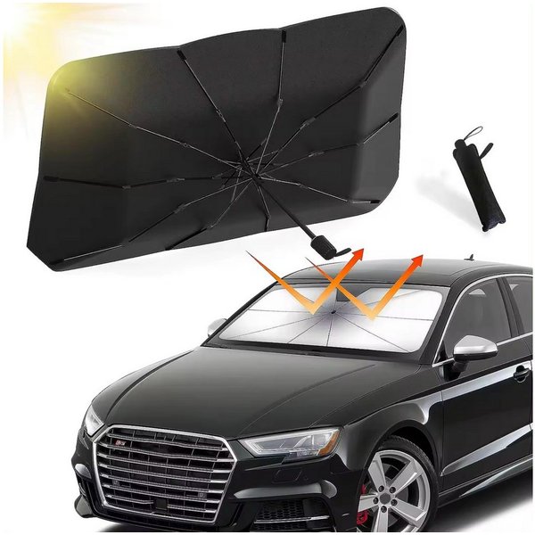 Ikonka Autosonnenschutz Auto Sonnenschutz Windschutzscheibe Sonnenschirm Frontscheibe, 110 x 65 cm, (Sonnenschutz Schirm Faltbar UV- Beständig, Faltbarer Auto S