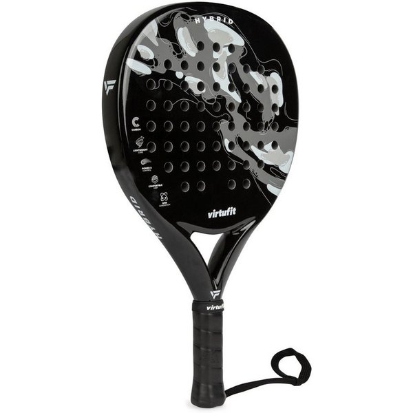 VirtuFit Padelschläger VirtuFit Hybrid Padel-Schläger Schwarz Grau 365 g Carbon EVA-Kern