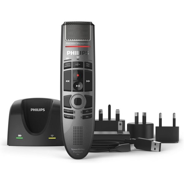 Philips Philips SMP4000 SpeechMike Kabelloses Diktiermikrofon Digitales Diktiergerät (Studio-Qualität Mikrofon, Touch-Sensor, drahtlos, SpeechMike)