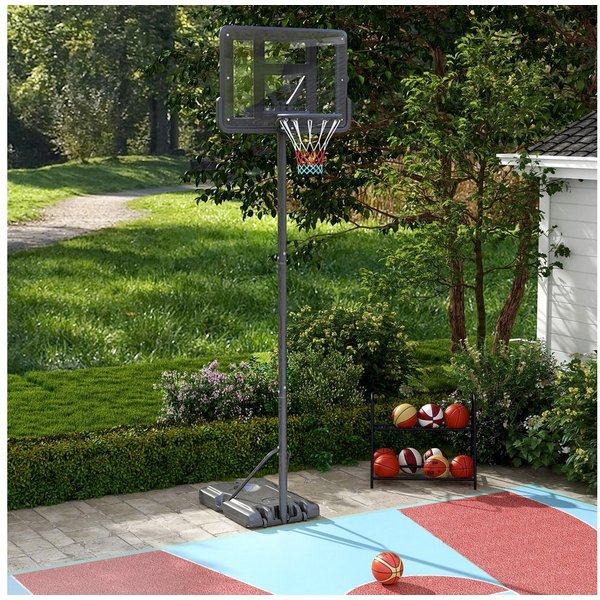 SPORTNOW Basketballständer mit Mobiler Basketballkorb & -anlage, Rollen, für Außenbereich (Set, 1-St., Basketball-Backboardständer), einstellbare Höhe