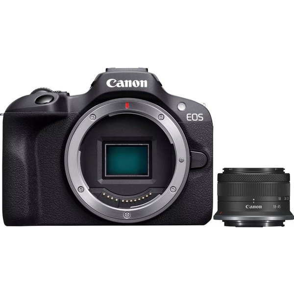 Canon EOS R100 + RF-S 18-45mm F4.5-6.3 IS STM Kit Systemkamera (RF-S 18-45mm F4.5-6.3 IS STM, 24,1 MP, Bluetooth, WLAN)